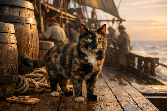 Pacha™ kattenbakvulling – Scheepskat op een Europees zeilschip met graanvaten tijdens de reis naar de Nieuwe Wereld