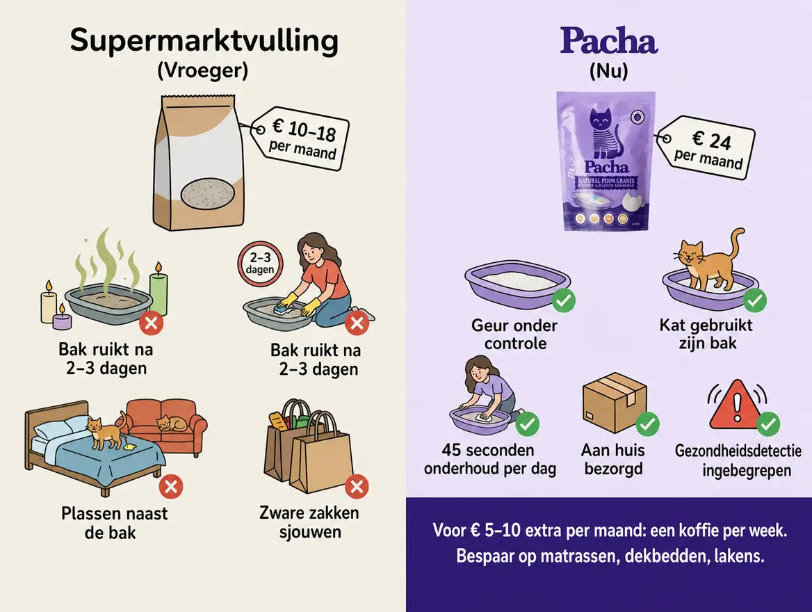 Prijsvergelijking supermarktvulling vs. Pacha
