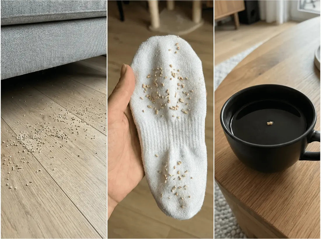 Korrels overal: onder de bank, vastgeplakt aan sokken, in een kopje koffie